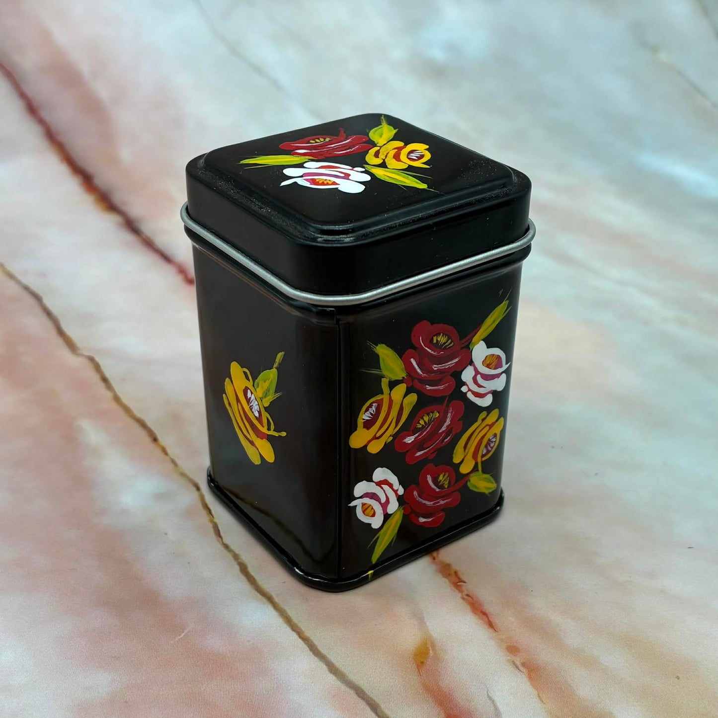 Hand Painted Tea Caddies | Tin & Enamel | 2 Sizes