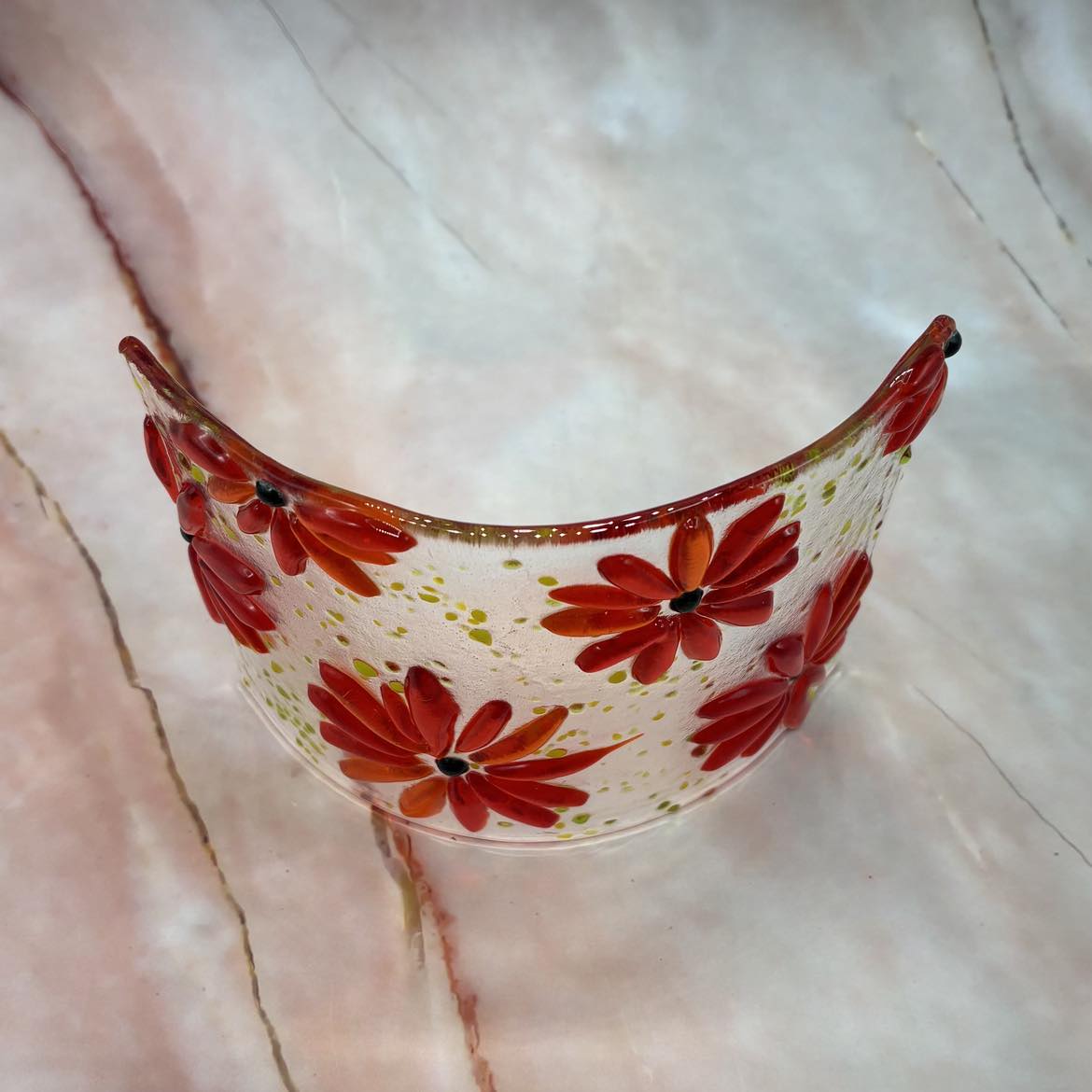 Gerbera | Fused Glass | Freestanding Curve