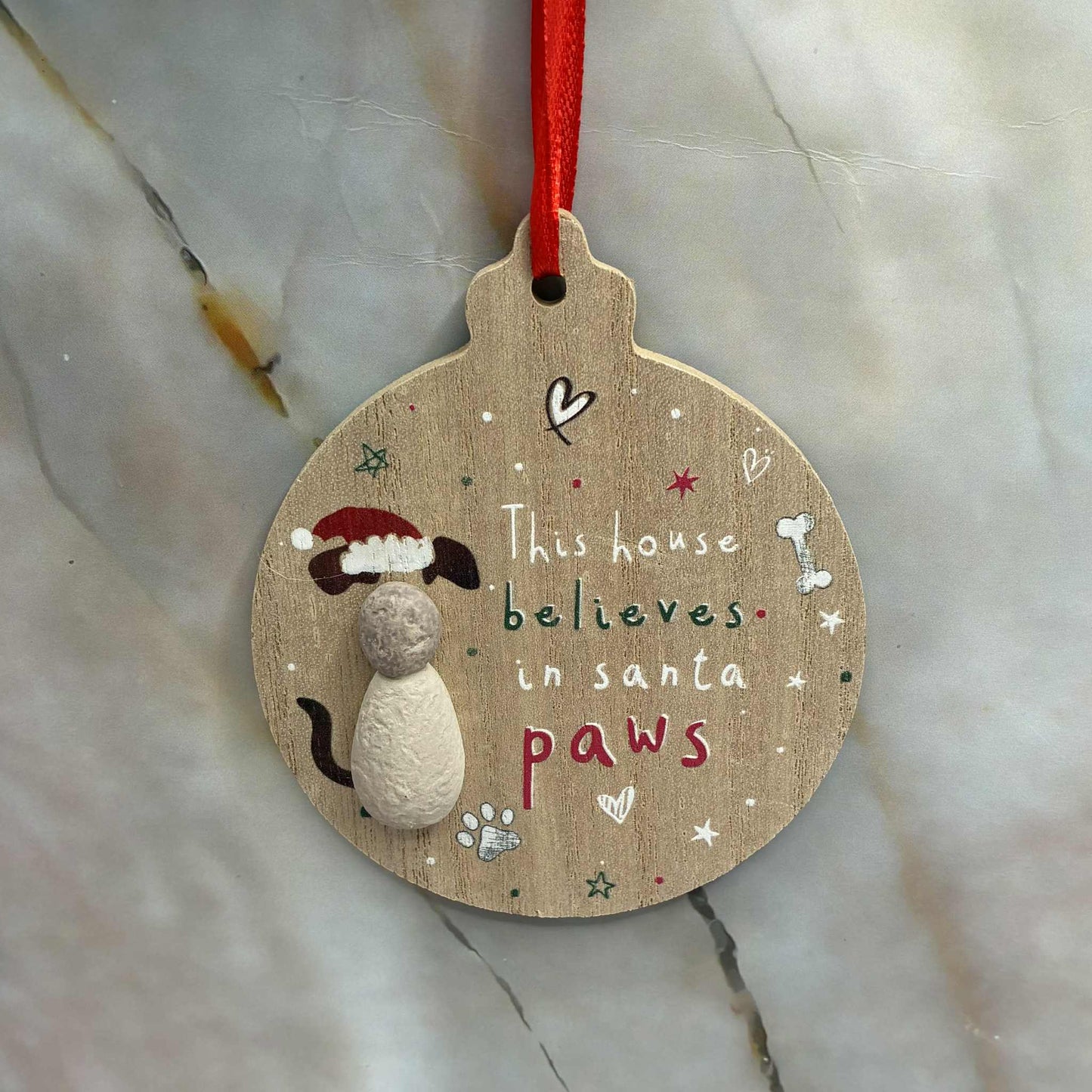 Pebble Design Christmas Tree Decorations | Cat & Dog | Choose Your Festive Favourite!
