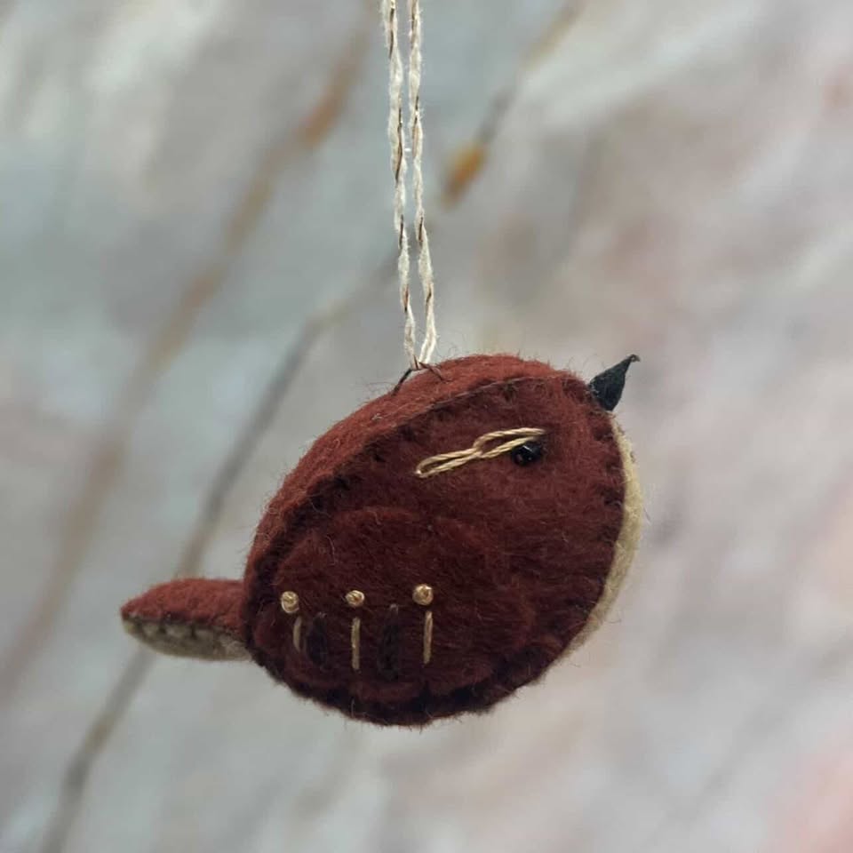 Handmade Felt Bird Decoration | Hand Embroidery