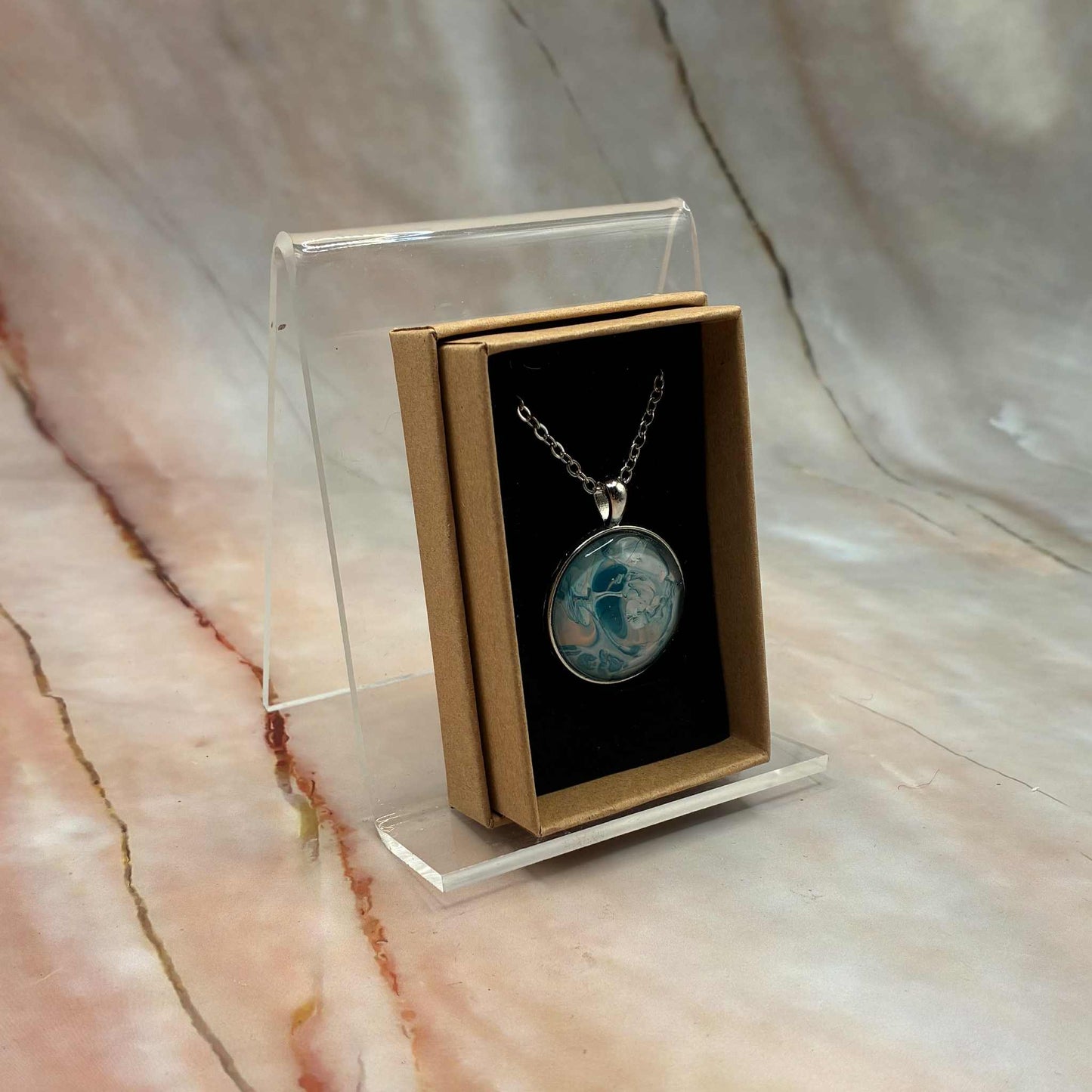 Hand Poured Resin Pendants | Silver Plated Chain