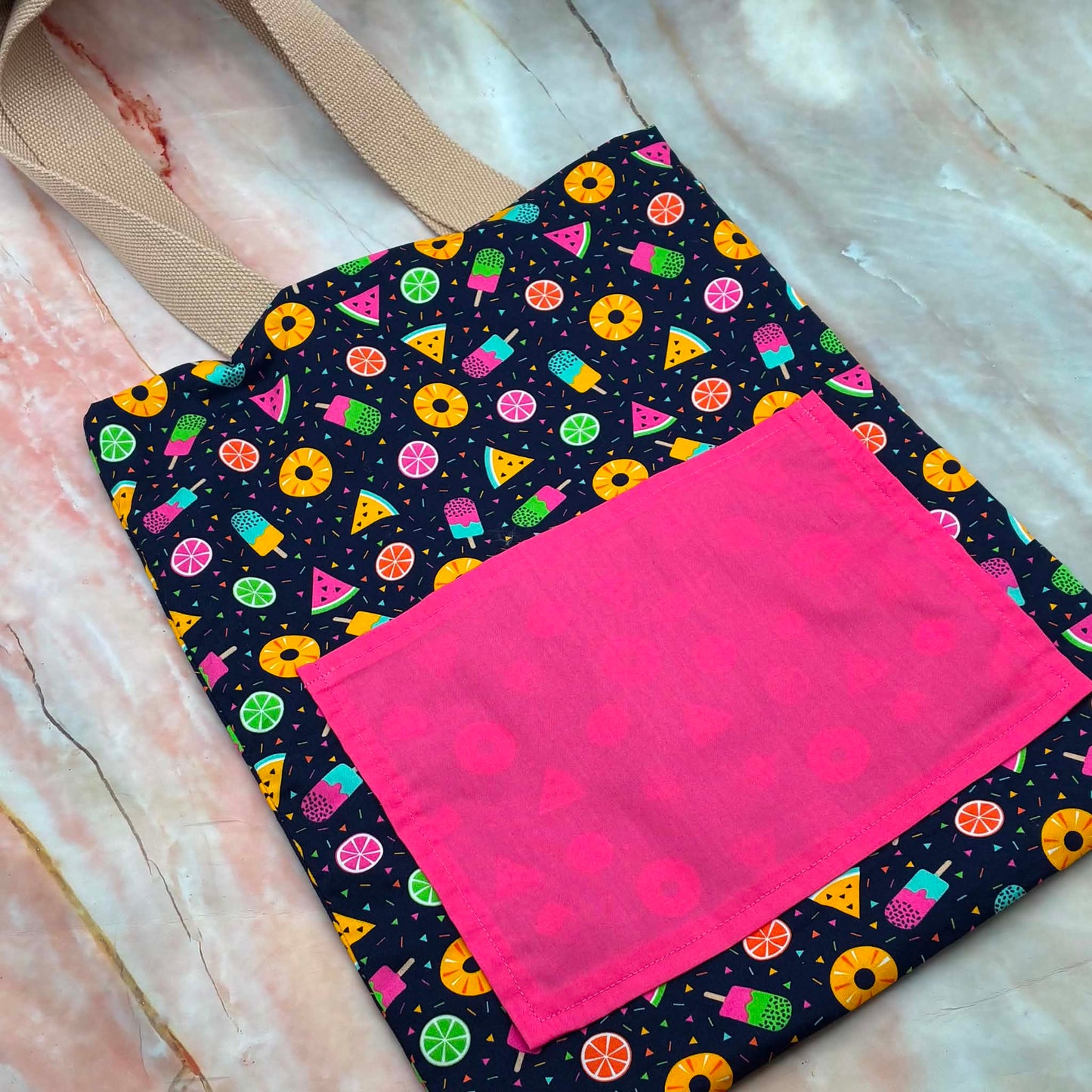 Handmade Tote Bags | Cotton | External Pocket