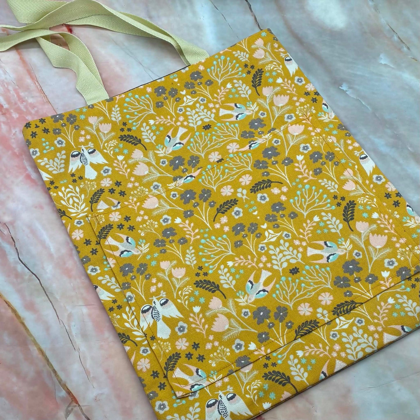 Handmade Tote Bags | Linen | External Pocket