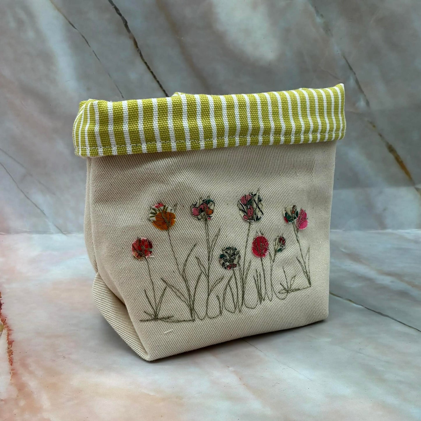 Small Fabric Pots | Lined | Fully Reversible | Various Designs