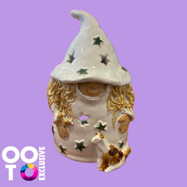 Ceramic Wizard & Wizardess Tealight Holders | Various Colours
