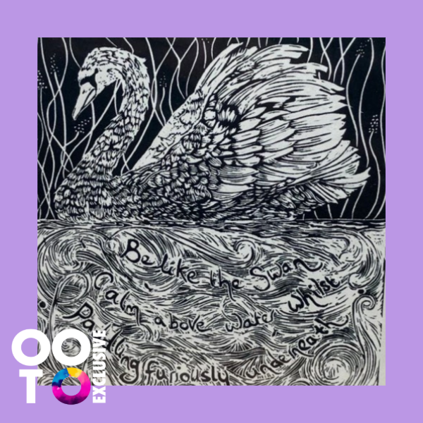 Be Like A Swan | Open Edition Lino Print