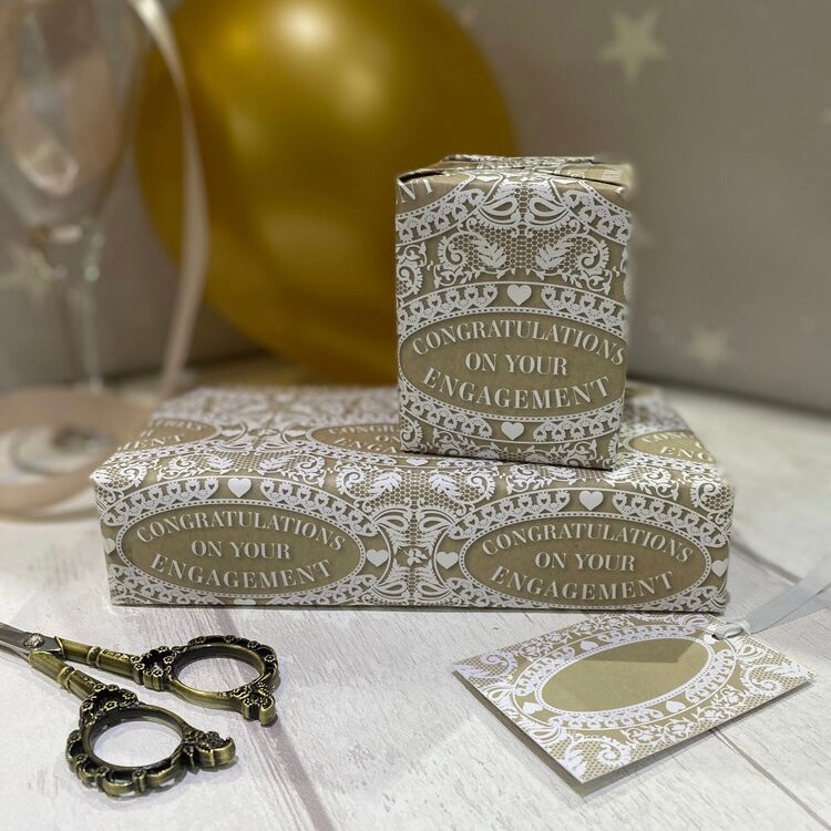 Engagement | 500mm x 700mm gift wrap |Matching Tag