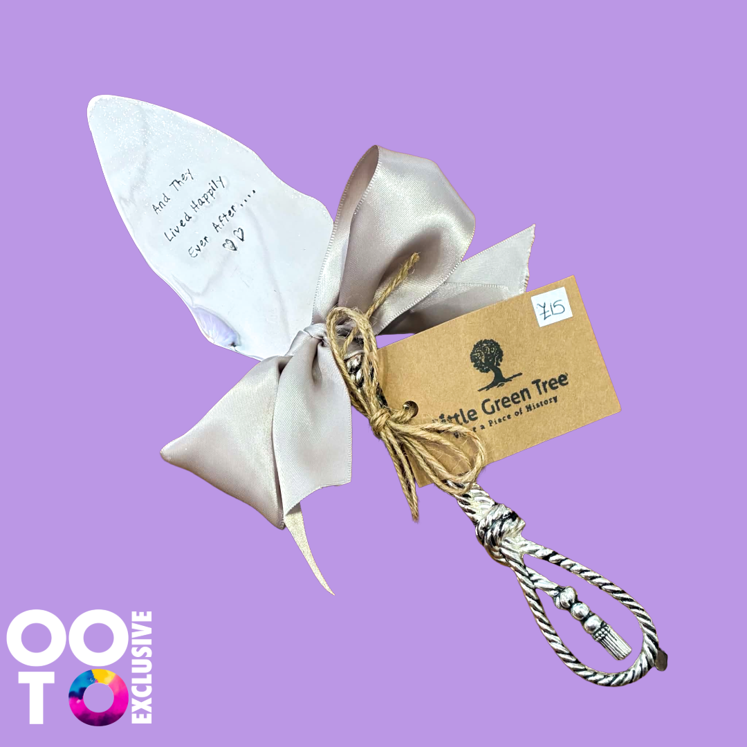 Vintage Hand Stamped Cake Slice | Silver Plated | And They Lived Happily Ever After