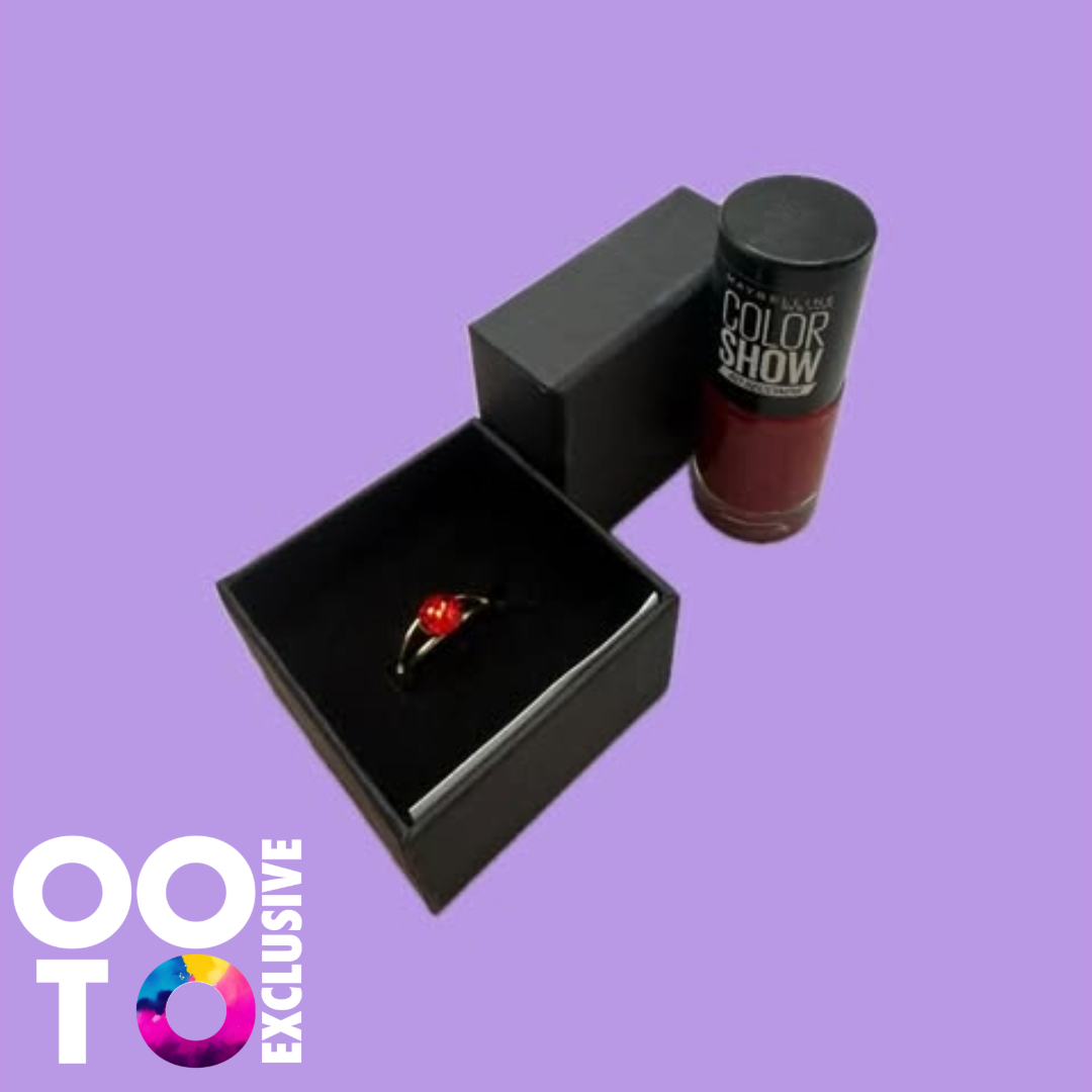 Gold Plated Adjustable Crystal Rings | FREE Co-ordinating Nail Varnish