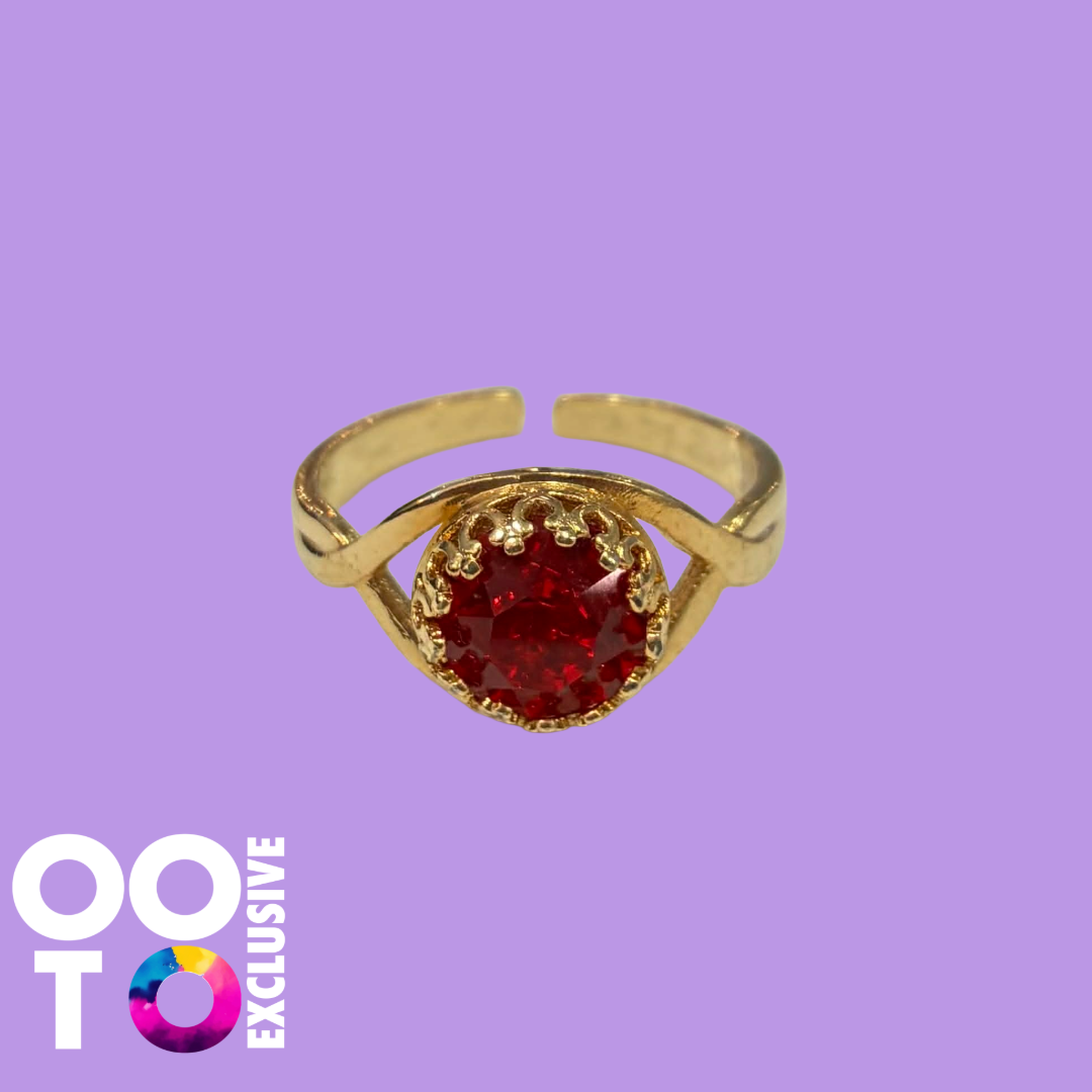 24 Carat Gold Plated Adjustable Crystal Rings
