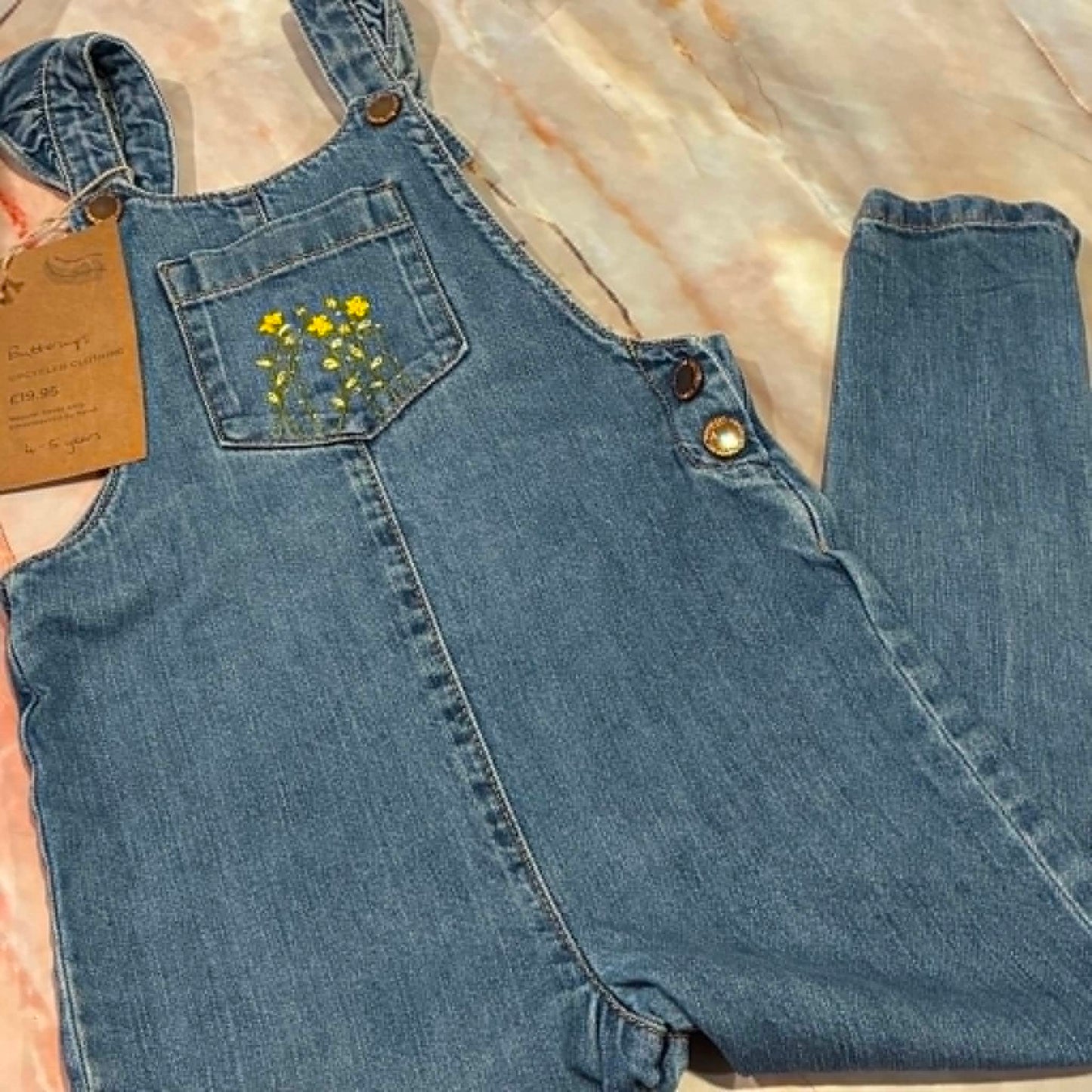 Upcycled Denim Dungarees | Hand Embroidery