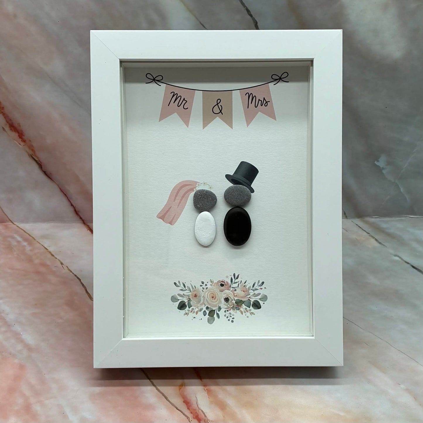 Handmade Framed Pebble Art | Wedding & Anniversaries