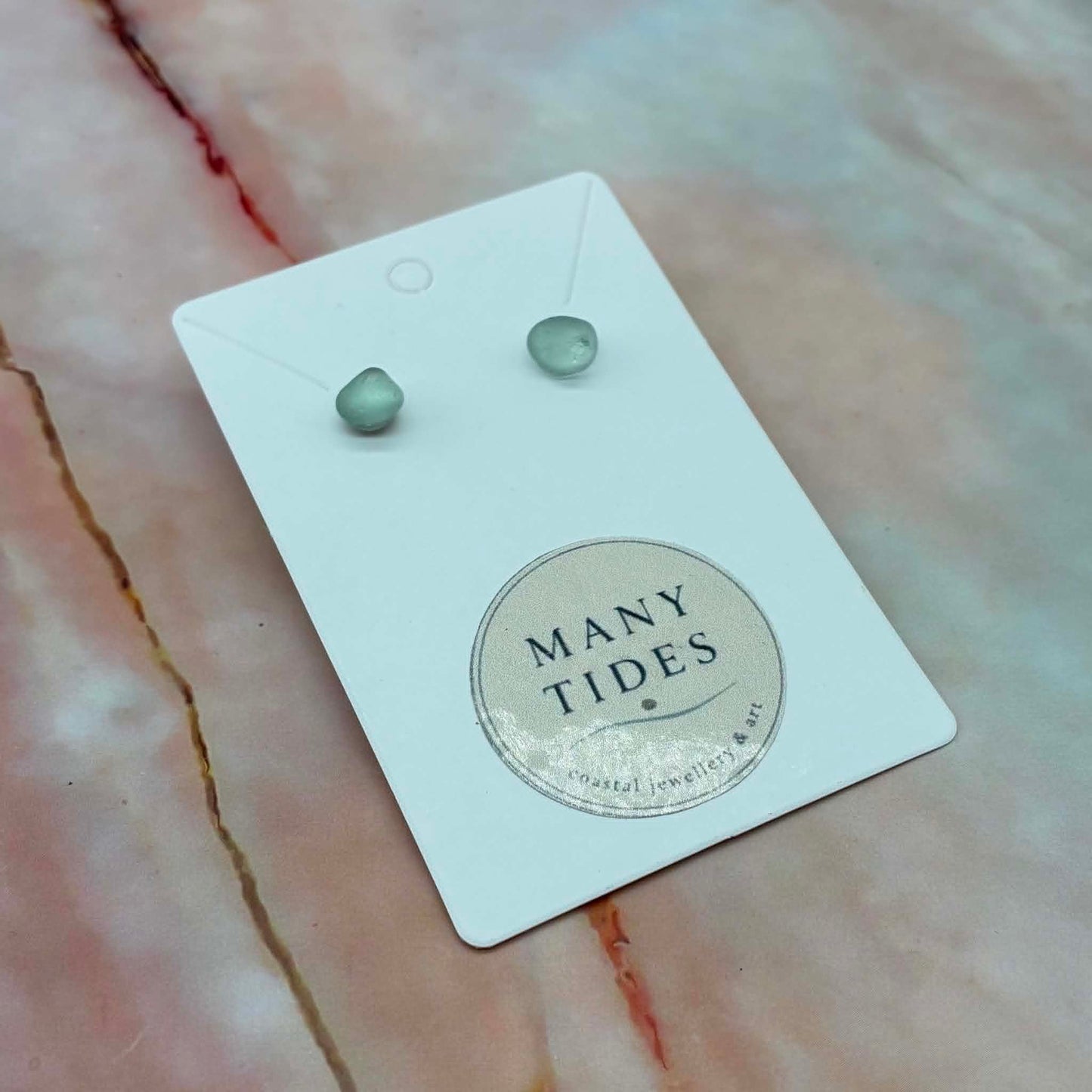 Seaglass Stud Earrings | Iron | Various Colours