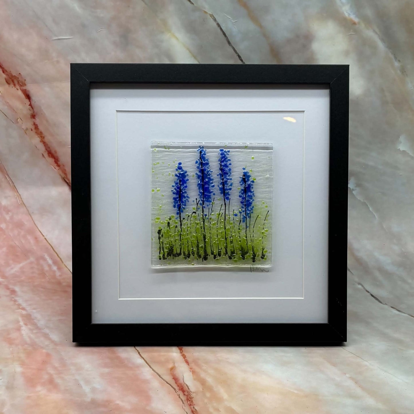 Blue Flowers Picture | Fused Glass | 2 Designs
