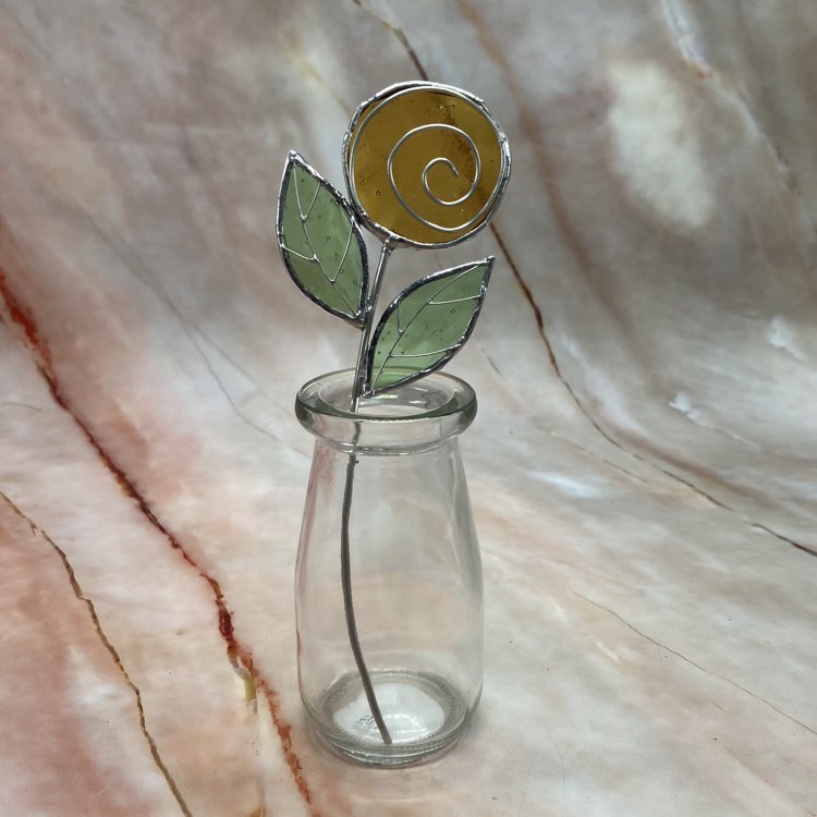 Single Rose in a Jar | Stained Glass | Various Colours