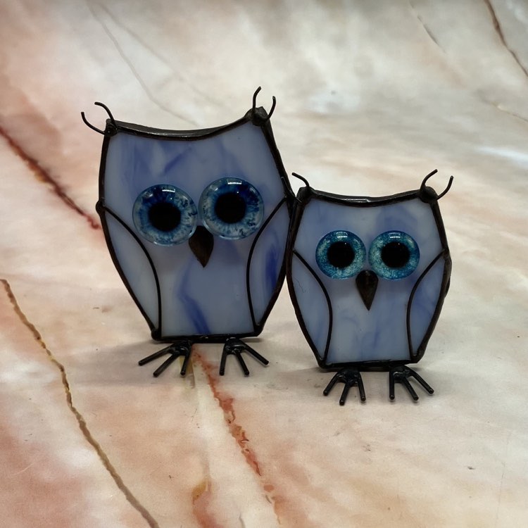Owls & Chicks | Stained Glass | Various Colours & Sizes