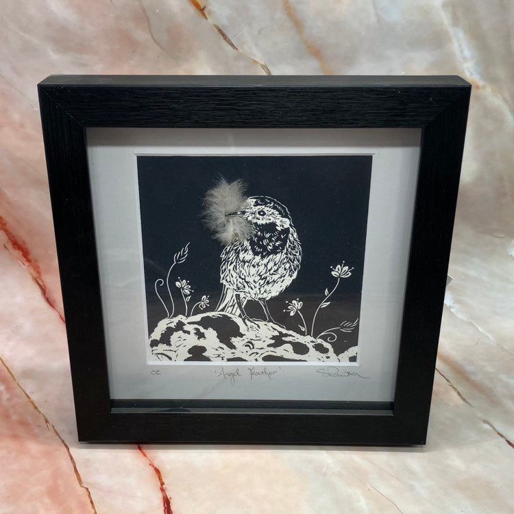 Angel Feather | Open Edition Framed Lino Print