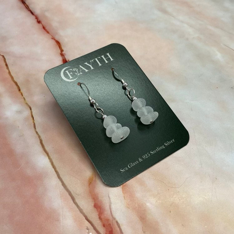 Sea Glass Drop Earrings | Sterling Silver