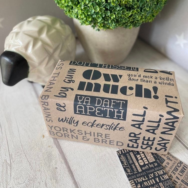 Yorkshire Sayings & Slang | Gift Wrapping Paper | 500mm x 700mm | Matching Tag