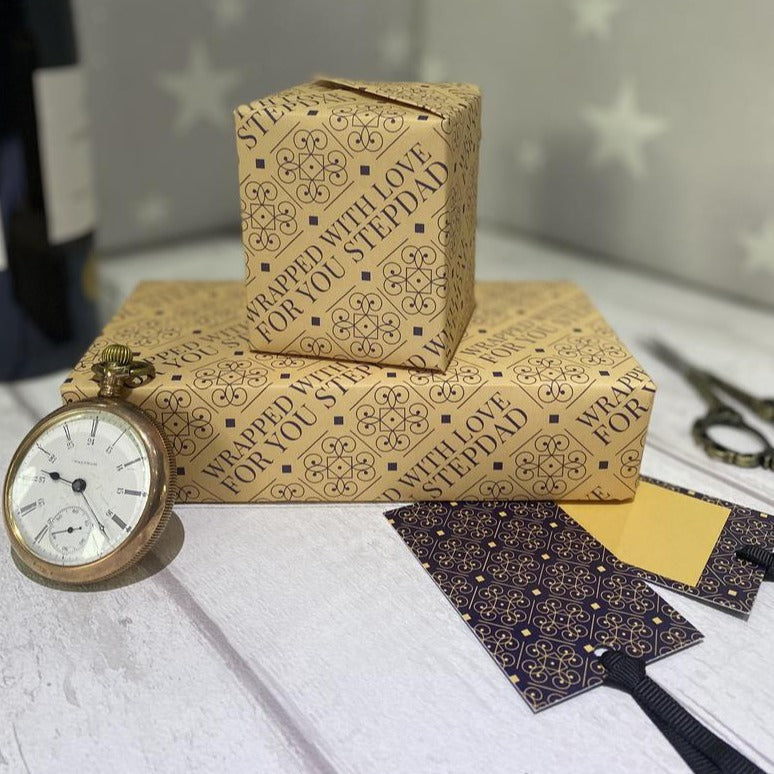 Stepdad Gift Wrapping Paper 500 x 700 sheet & 2 tags - Out of the ORDinary Online