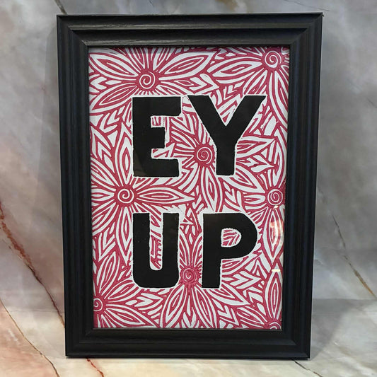 Ey Up Lino Print | 14 x 10.5 inch Frame
