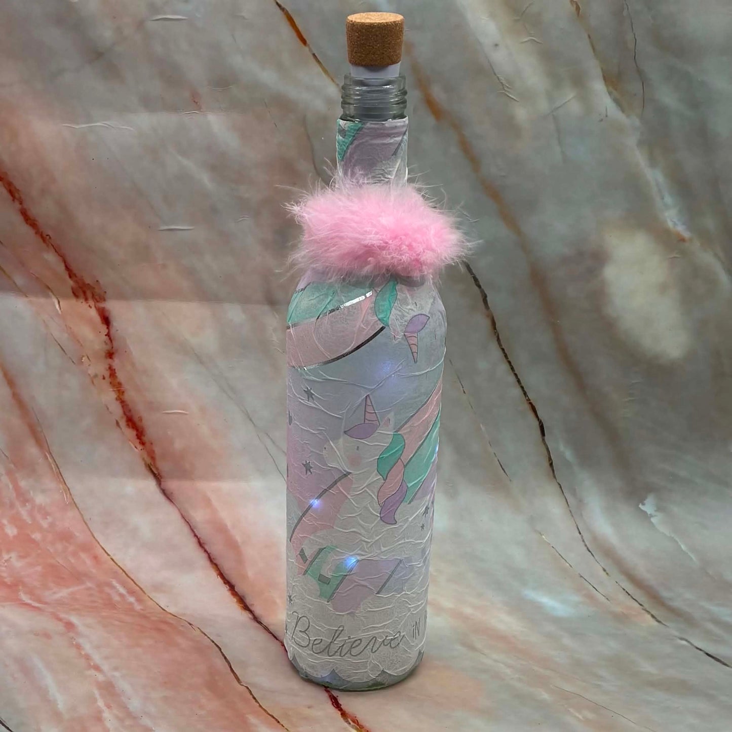 Light Up Bottles | Decoupage | Rechargeable | Various Designs