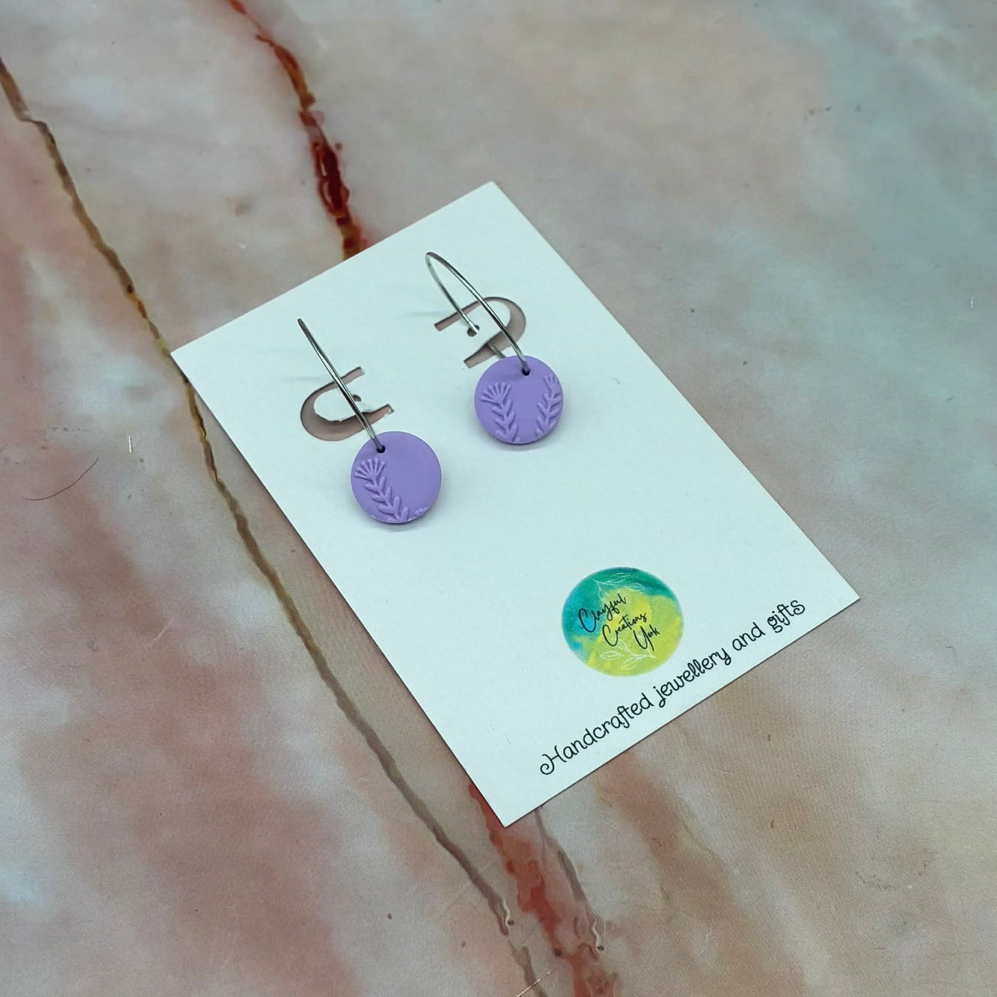 Handcrafted Drop Hoop Earrings | Hypoallergenic | Choose Your Colour!
