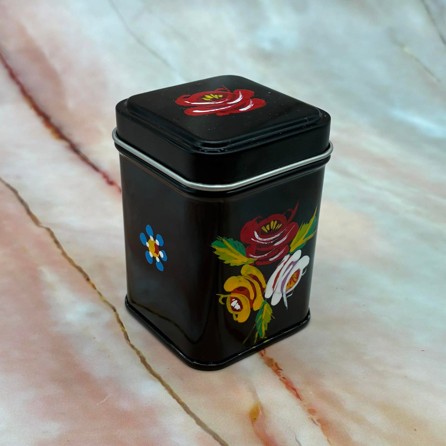 Hand Painted Tea Caddies | Tin & Enamel | 2 Sizes