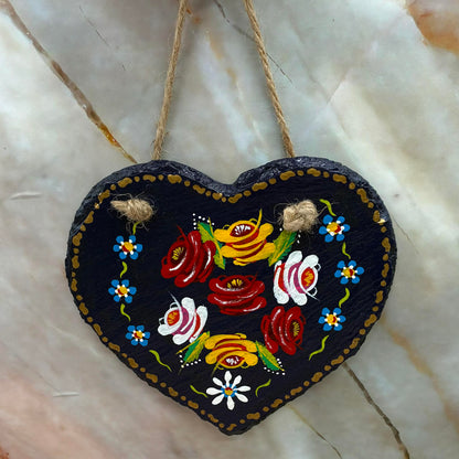 Hand Painted Hanging Hearts | Slate & Enamel | 2 Designs
