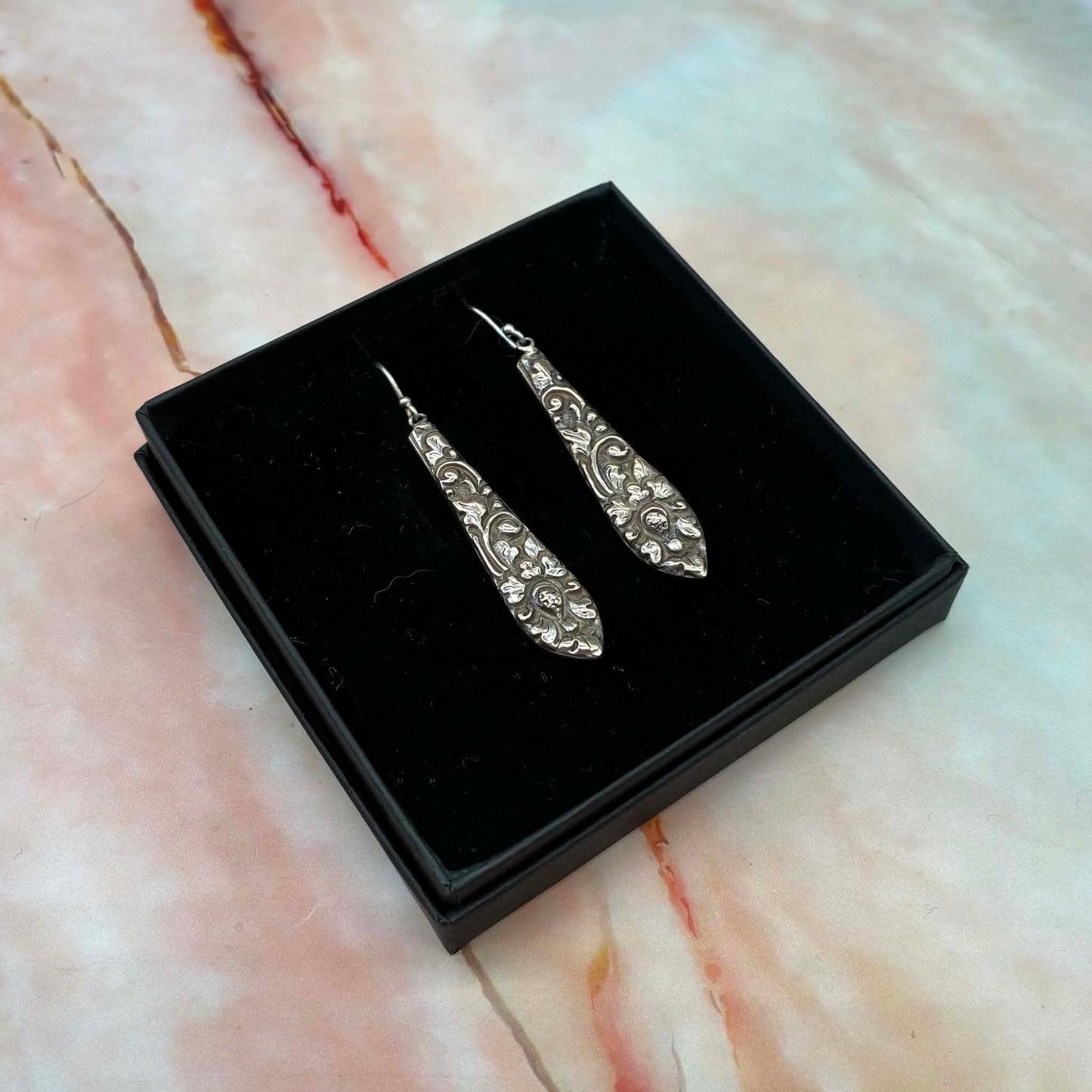 Vintage Fork and Spoon Earrings with Sterling Silver Hooks | Silver & Silver Plated