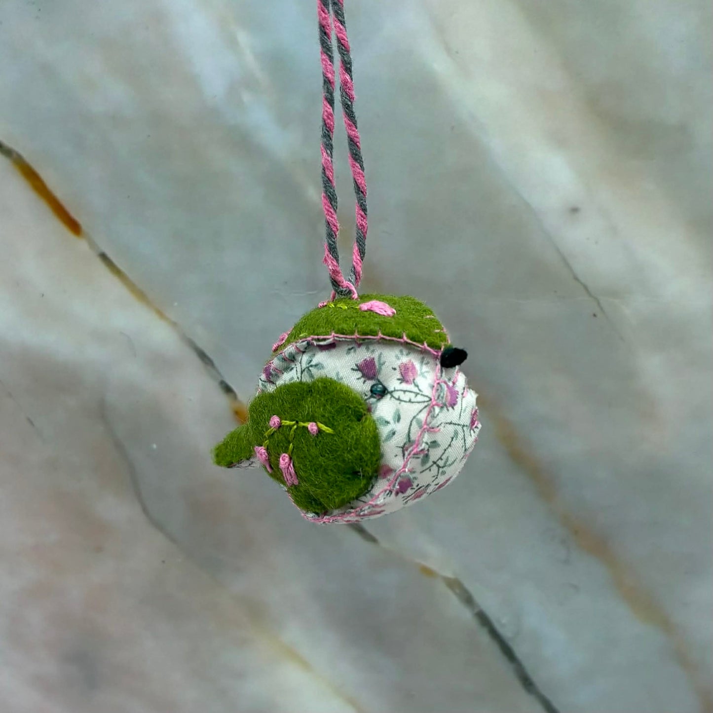 Handmade Felt & Fabric Bird Decoration | Hand Embroidery