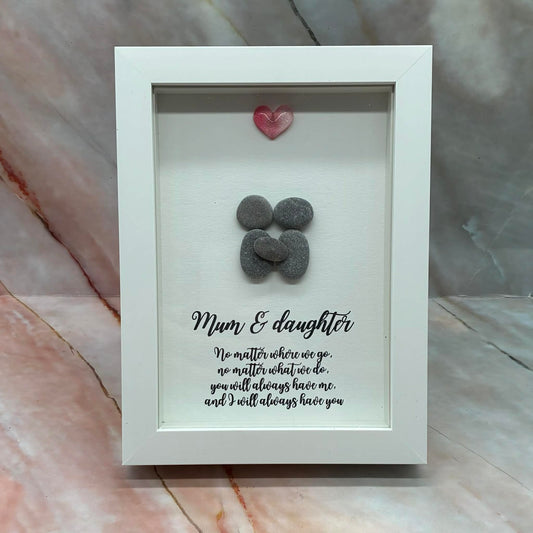 Handmade Framed Pebble Art | Mum | Various Designs