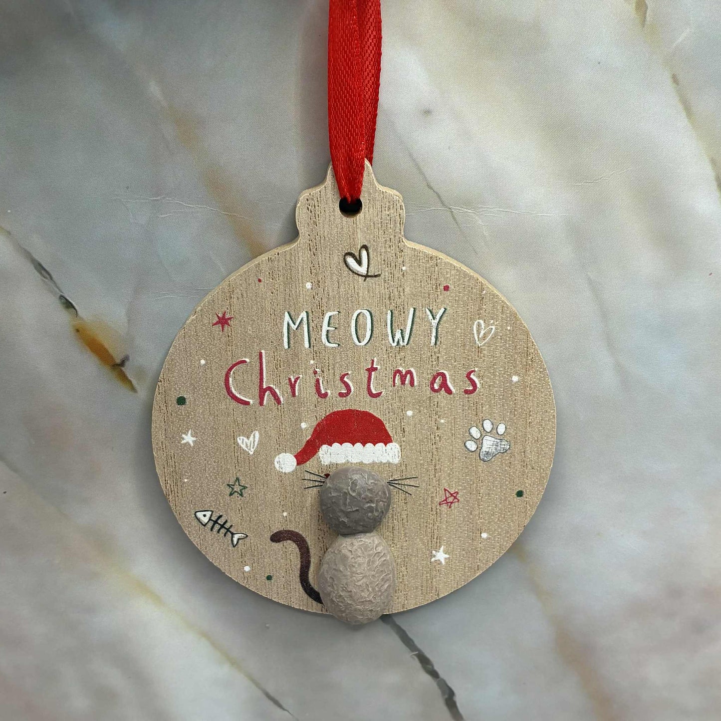 Pebble Design Christmas Tree Decorations | Cat & Dog | Choose Your Festive Favourite!