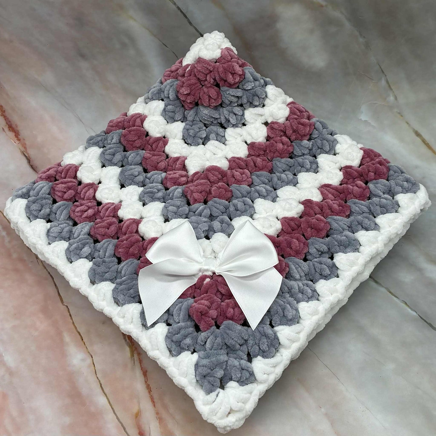 Handmade Baby Pram Blankets | Chuncky Chenille | Various Colours