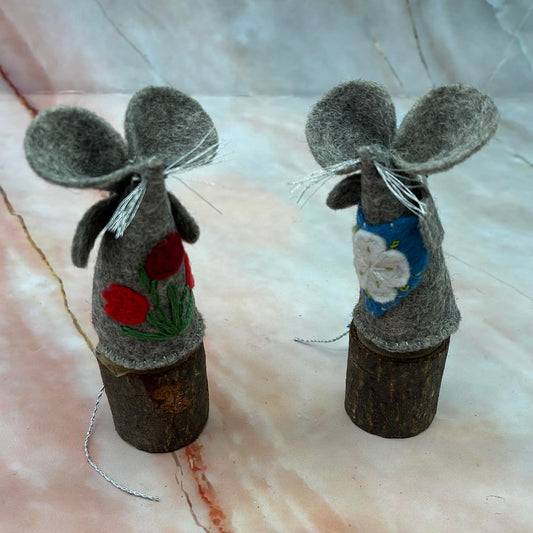 Handmade Felt Mouse Decoration | Hand Embroidery | Choose Your Favourite!