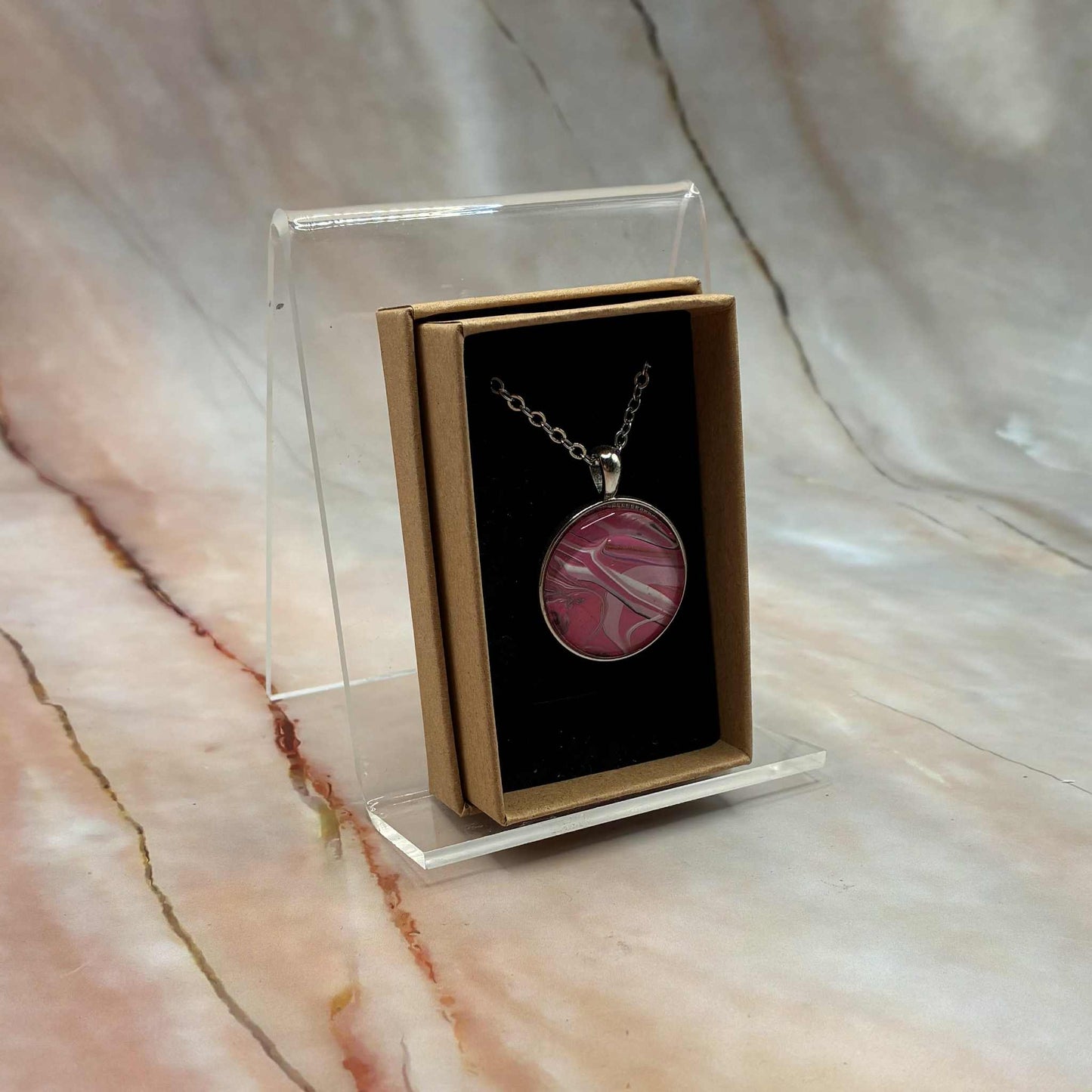 Hand Poured Resin Pendants | Silver Plated Chain