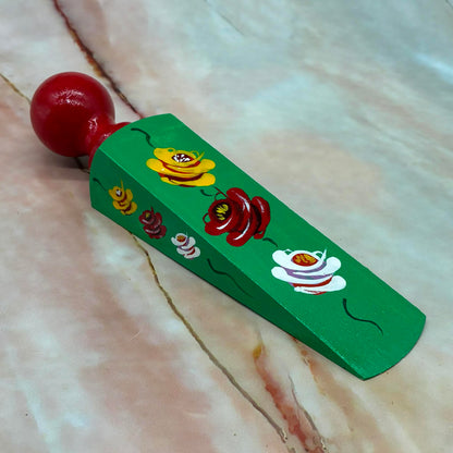 Hand Painted Door Wedges | Wood & Enamel
