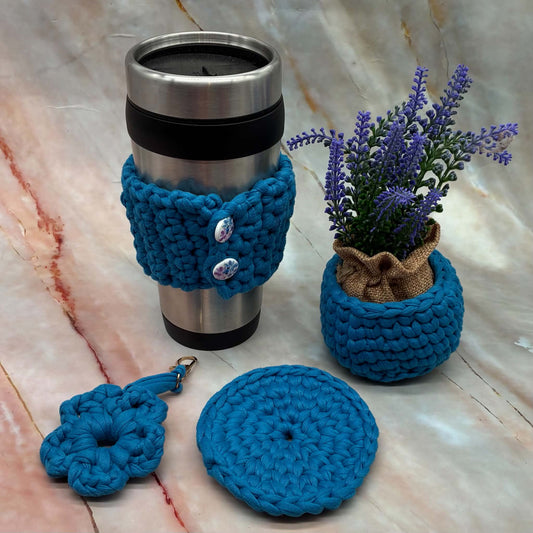 Handmade 4 Piece Desk Set | Crochet