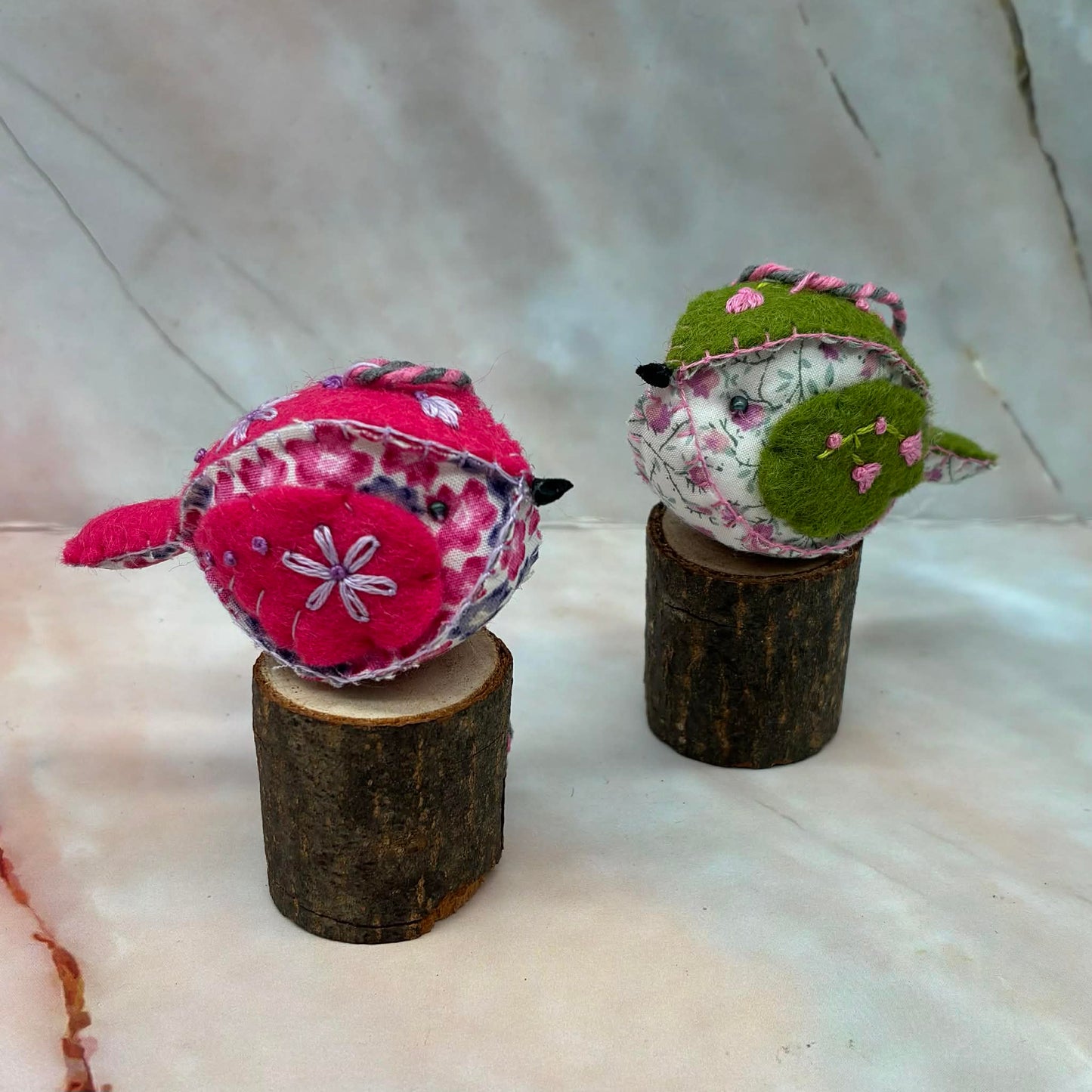 Handmade Felt & Fabric Bird Decoration | Hand Embroidery