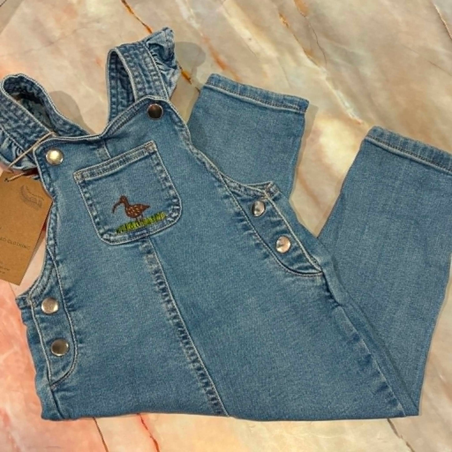 Upcycled Denim Dungarees |  Hand Embroidery