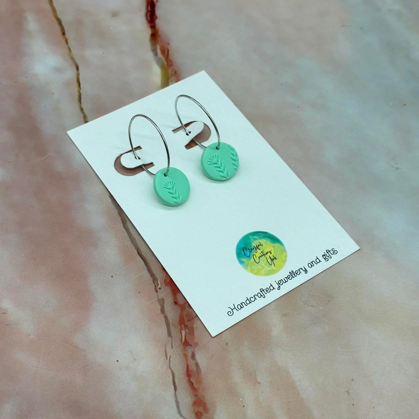 Handcrafted Drop Hoop Earrings | Hypoallergenic | Choose Your Colour!