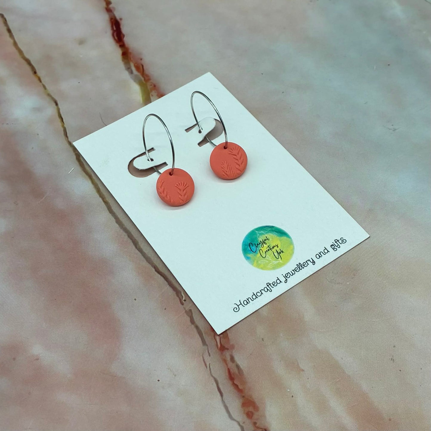 Handcrafted Drop Hoop Earrings | Hypoallergenic | Choose Your Colour!