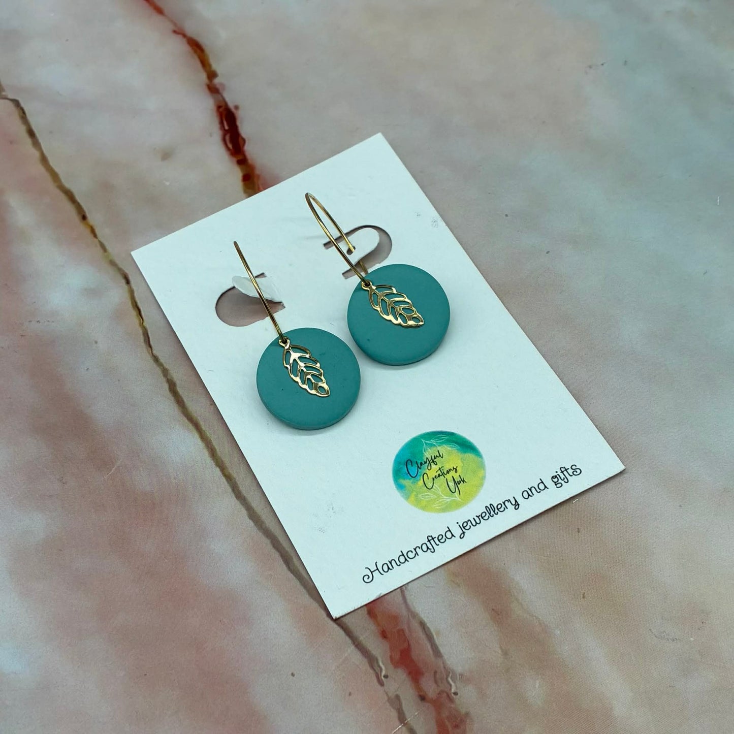 Handcrafted Drop Hoop Earrings | Hypoallergenic | Choose Your Colour!