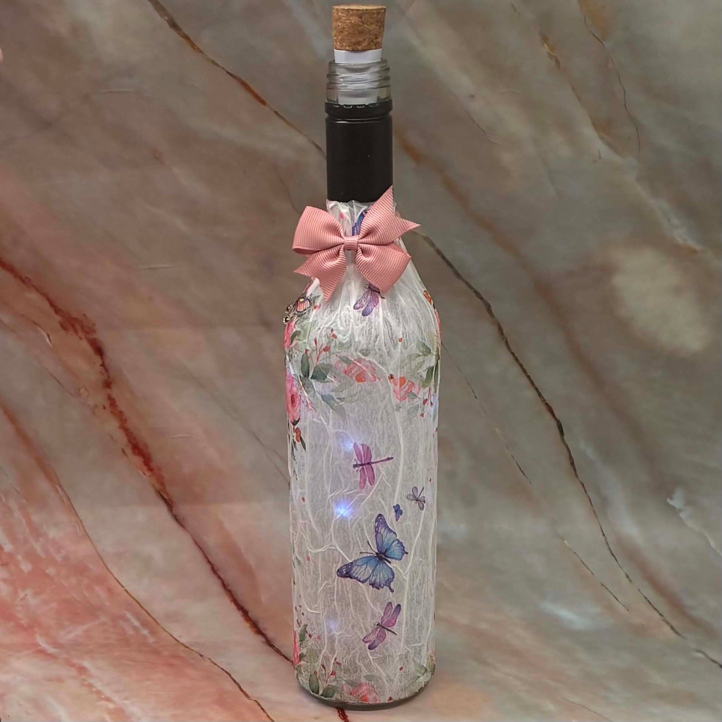 Light Up Bottles | Decoupage | Rechargeable | Various Designs