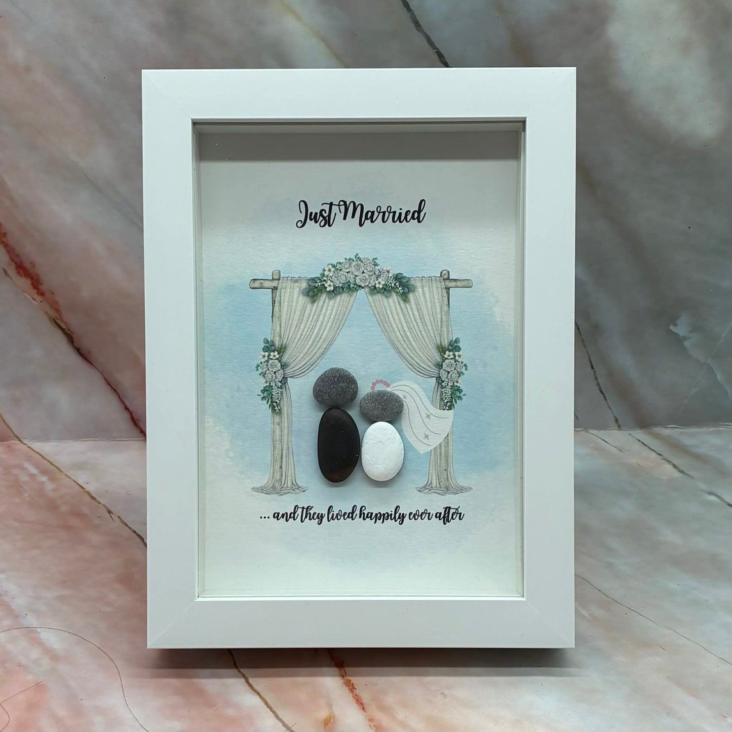 Handmade Framed Pebble Art | Wedding & Anniversaries