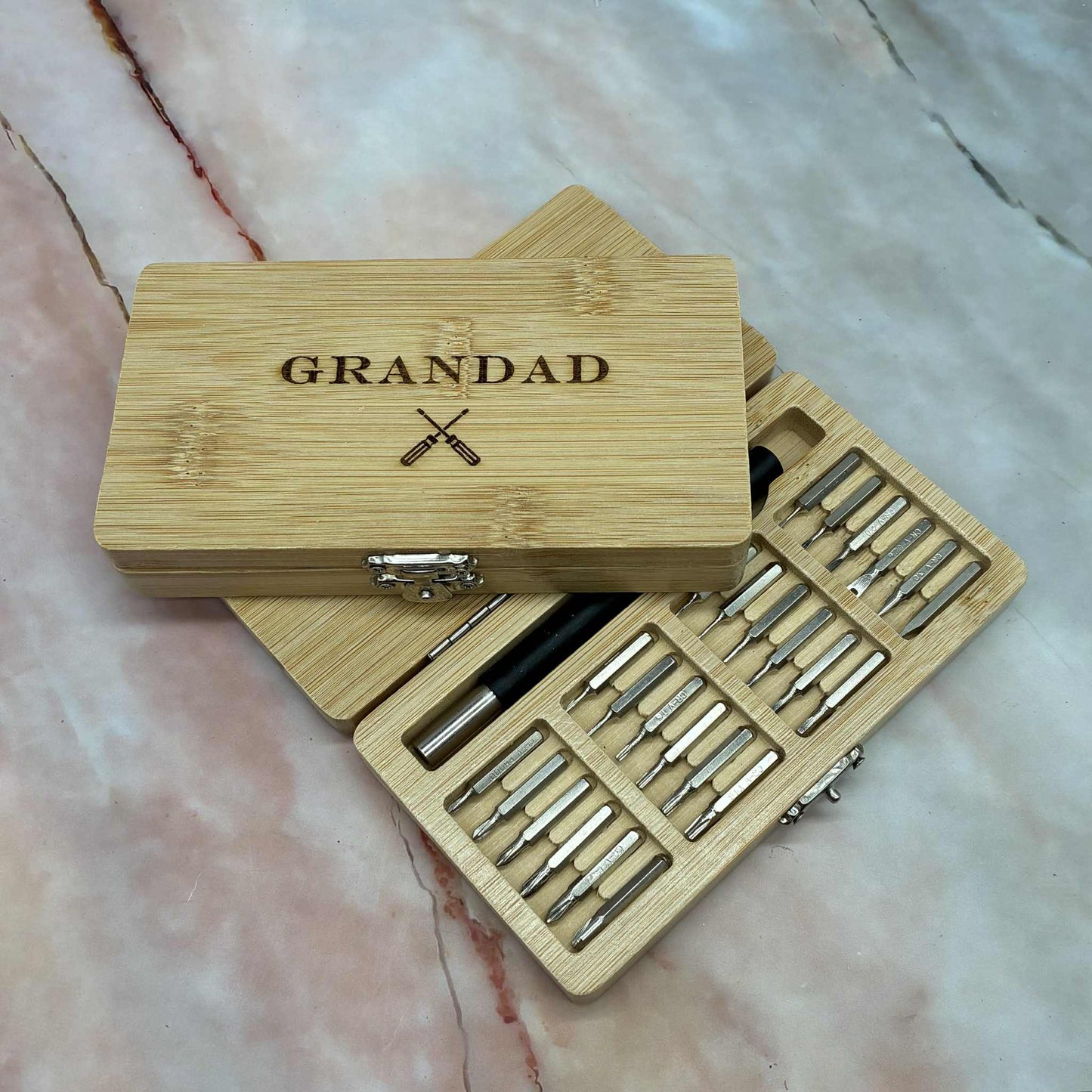 Wooden Screwdriver Box Set | Laser Etched | Various Designs