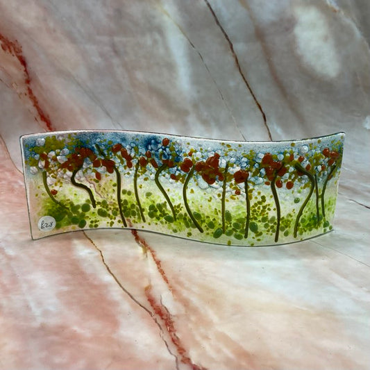 Wildflower Meadows | Fused Glass | Freestanding Wave