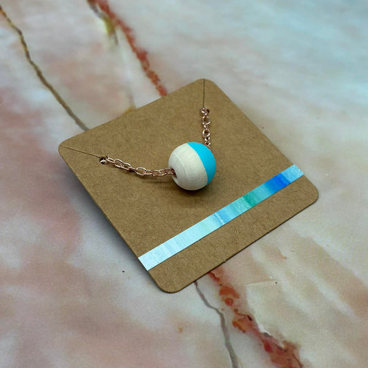 Wooden Bead Necklaces | Hand Painted | Silver Plated or Rose Gold Plated Chains