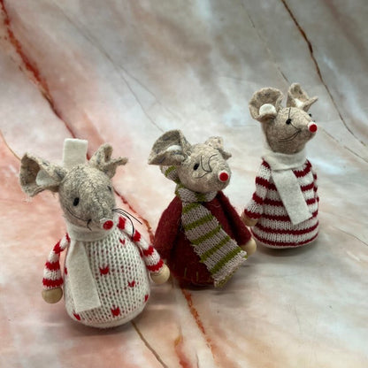 Fabric Mice Christmas Decorations | 6 Designs