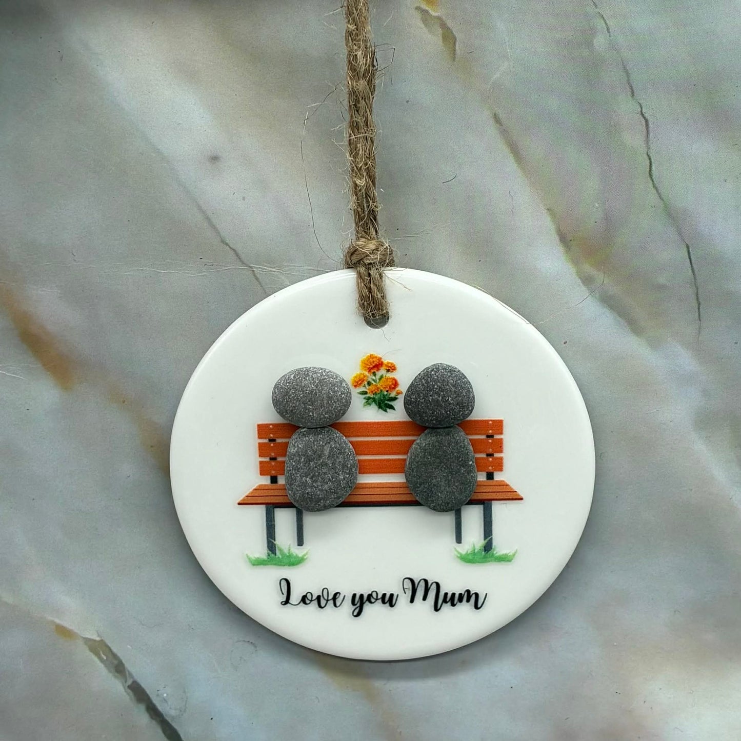 Hanging Pebble Decoration | Love You Mum